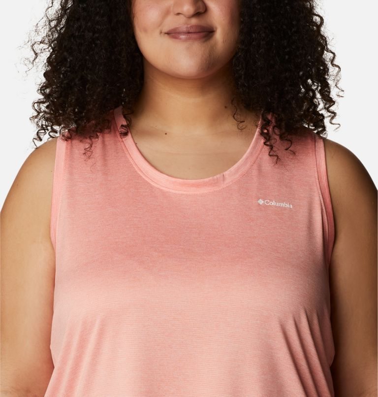 Women's Columbia Hike Tanks Coral | Plus Size CA-V14L3